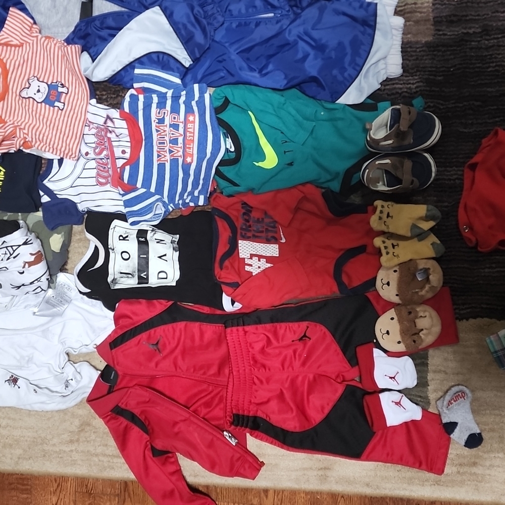 Sport babyJordan, nike, carter's 0 to 6 months onsies, sleepers, jump suits